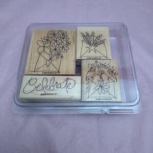 Stampin’ Up! 2006 Send a Celebration 4pc Rubber Stamp Set 🎉